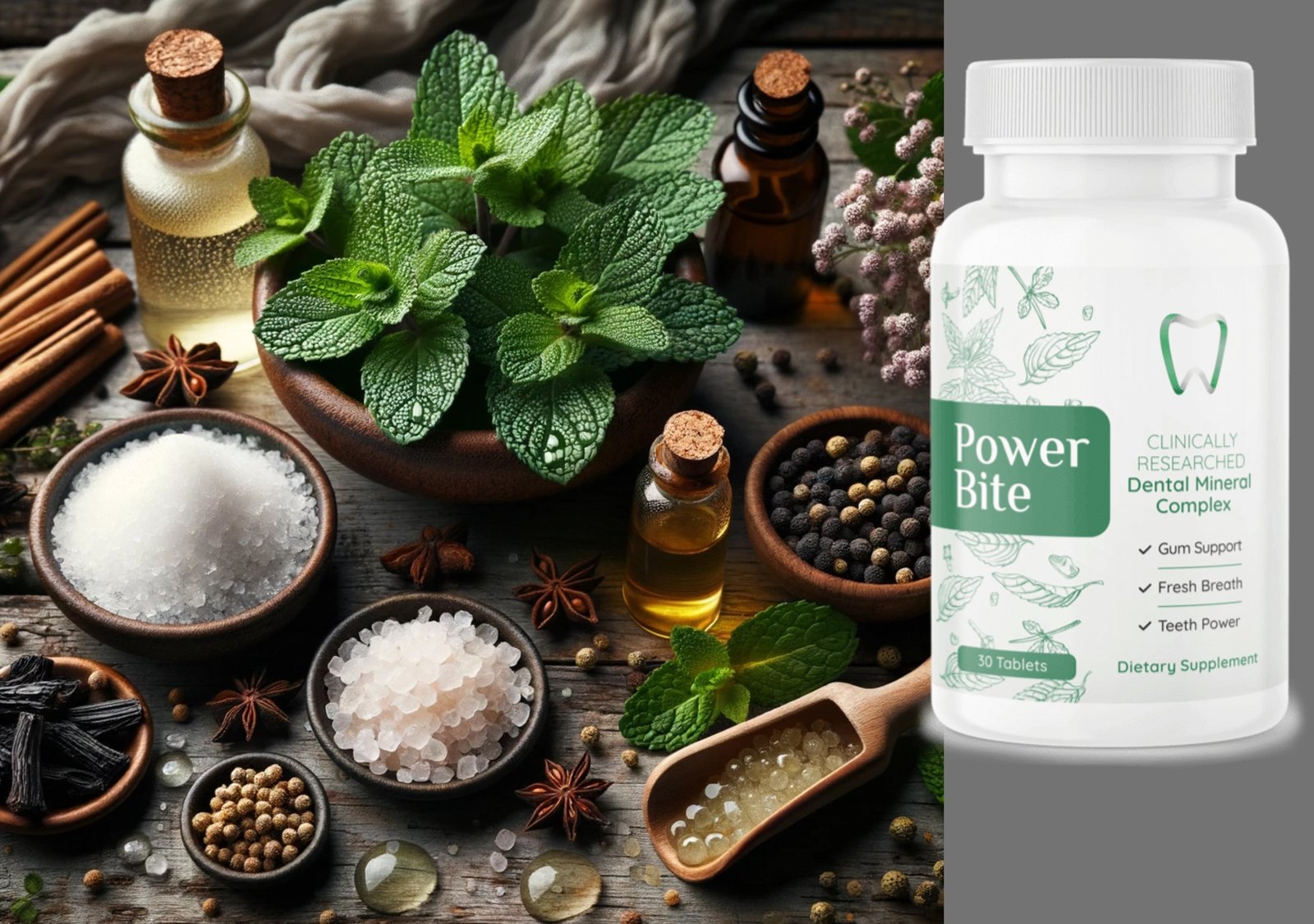 Power Bite Ingredients, Supplement Side Effects + Dosage compressed